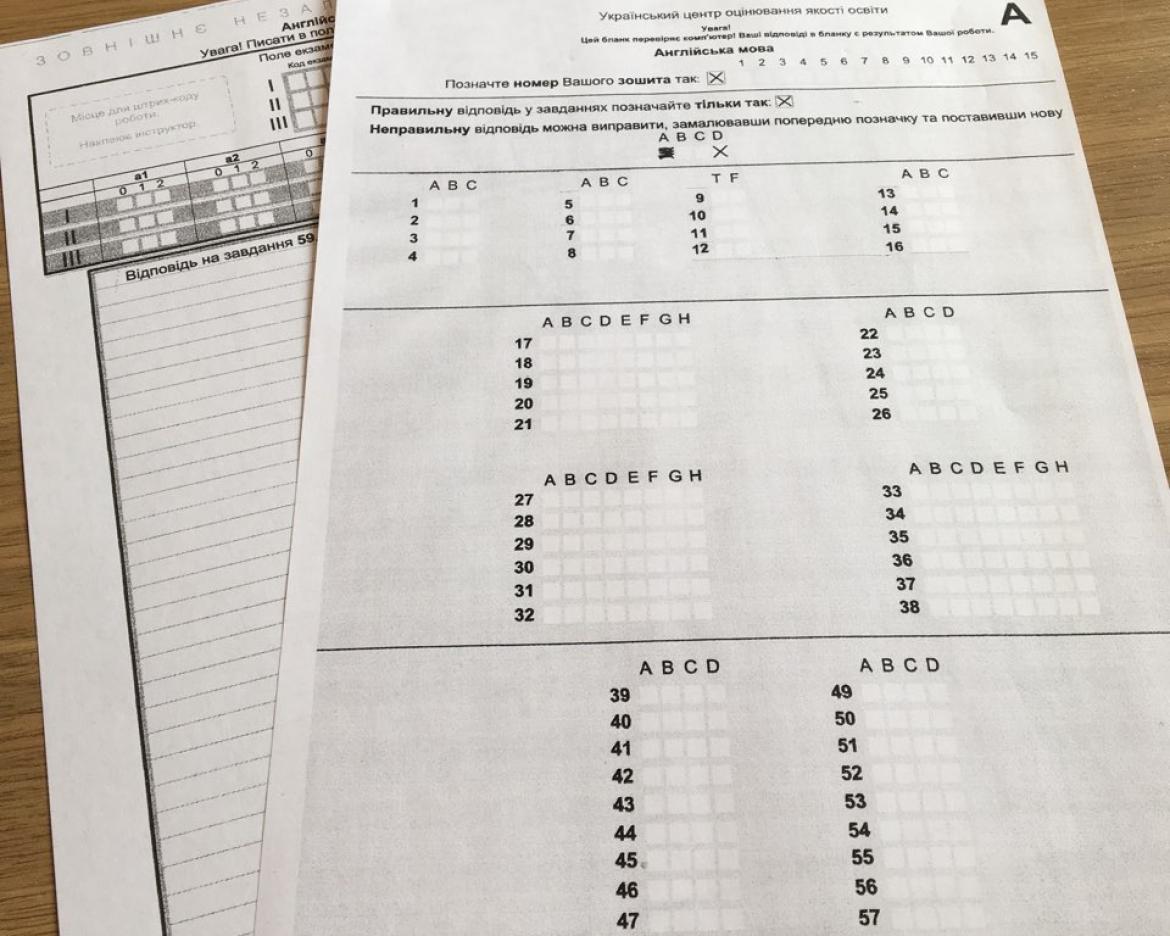 зно англ тести